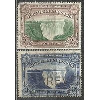 Южная Родезия. Водопад Виктория. 1935г. Mi#36-37. Серия.