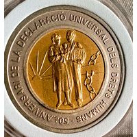 20 динеро (золото+серебро) 1998, Андорра, редкая и стильная! Также смотрите другие мои лоты!