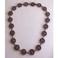 Ожерелье Колье 66 см МЕДУЗА ГОРГОНА Горгонейон Медь Серебрение 19-й век