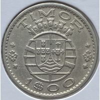 Тимор Португальский 1 эскудо 1958 г. В холдере