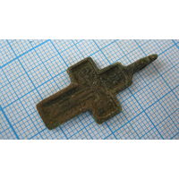 Крестик старинный, нательный. Бронза, литье.