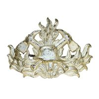 Германия. Кокарда с фуражки офицера пожарной команды. Первая половина 20 века. Латунь, серебрение. Крепёжные усы на месте.  Размеры: 6 х 4 см.