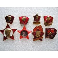 Октябрята, пионеры, комсомольцы, подборка значков СССР, 8 шт.