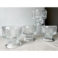 Стаканы Чехия винтаж стекло креманки вазочки для фруктов 4шт