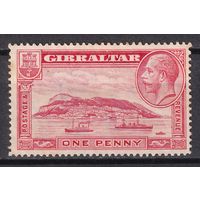 130.BrK. Великобритания. Колонии. Гибралтар. Скала. Георг V. 1P. 1931 г. Mi.#96A.