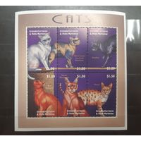 Гренада. Фауна. Кошки. Блок (756)