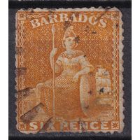 79.BrKCI. Великобритания. Колонии. Барбадос. Стандарт. Виктория. 1876 г. 6P. Mi.#29Ca.