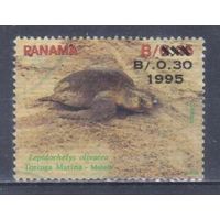 [2441] Панама 1995. Фауна.Черепаха. НАДПЕЧАТКА. Гашеная марка.