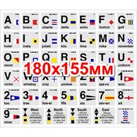 Наклейка Фонетический Алфавит и Кардинальные знаки 180х155мм