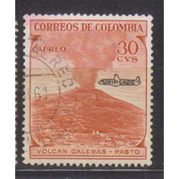 Авиация самолеты горы вулкан Колумбия 1959 год  лот 6 с НАДПЕЧАТКОЙ