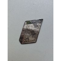 Шатлен - жетон для карманных часов "НА ПАМЯТЬ" серебро.