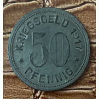 Монета 50 пфеннигов 1917 год. Грефрат. Веймарская республика.