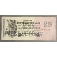 Банкнота 20 миллионов марок 1923 год. Веймарская республика