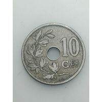 Бельгия 10 сантимов 1904 года . Надпись на Французском языке  , BELGIQUE .