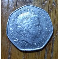 Великобритания, 50 пенсов 2004 года