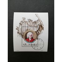 Польша 1985 Блок Mi.97 тип I c маркой "300 лет со дня рождения Иоганна Себастьяна Баха (гашение с клеем) Mi.3012 каталог 2.00 евро