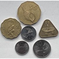 Острова Кука 10, 20, 50 центов 1, 2, 5 доллар 2003 - 2015 г. Набор 6 шт.