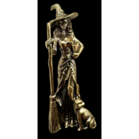 Статуэтка Ведьмочка с котом Бронза