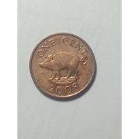 Бермудские острова 1 цент 2008 года .