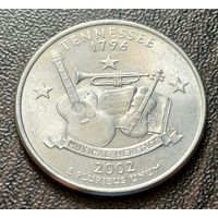 США 1/4 доллара, 2002 Квотер штата Теннесси    D   ( 1-6-8 )