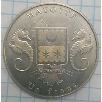 1/2 Остров Майотте 1 франк 2015 тираннозавр