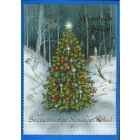 Подписанная открытка 2002г. Польша "С Новым годом! Елка"