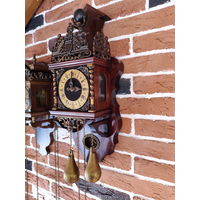 Голландские настенные часы 1950-е гг. в стиле XVII века "ZAANSE CLOCK" (B#3)