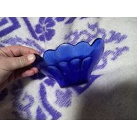 Конфетница, фруктовница, салатник СССР. Синее стекло 20 см. разумный торг