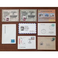 Международные отправления(конверт,ПК) 70-80-90-х гг.чистые и со СГ. 8шт одним лотом с 1р.