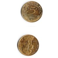 5 сантимов Франция 1987 год