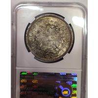 5 франков 1873 красивейшая патина