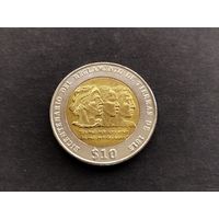 Уругвай 10 песо 2015 (200 лет земельной реформе) UNC