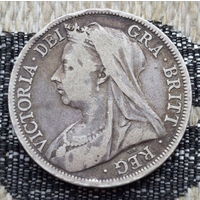 Великобритания 1/2 (пол) кроны 1895 года. Королева Виктория. Серебро. Сторгуй за свою цену, предложи обмен!