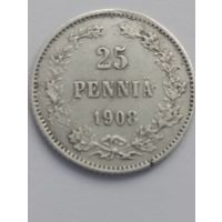 25 пенни 1908 г., L серебро