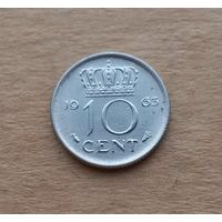 Нидерланды, 10 центов 1963 г., Юлиана (1948-1980)