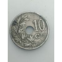 Бельгия 10 сантимов 1920 года . Надпись на Французском языке  , BELGIQUE .