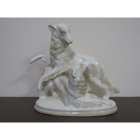 С рубля. "Играющие собаки". "Борзые". Первый выпуск клеймо "подкова". Статуэтка. Минск. МФЗ. МФФЗ. Ретро СССР. м