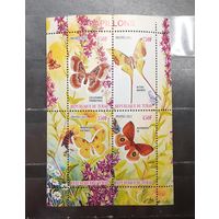 Чад. 2011 год. Фауна. Бабочки (малый лист) (1457)