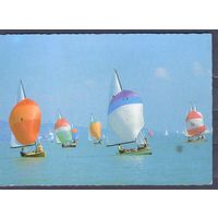 Открытка Венгрия 70-80-е г.г. Отдых и туризм.Озеро Балатон.Яхты.