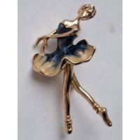 Брошь Балерина. Платье. Эмаль.