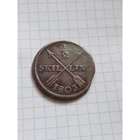 1/2 скиллинга 1803 года