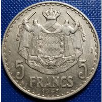 Монако 5 франков 1945 г.