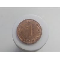 1 пфенниг (буква F) Германия ФРГ 1984 год  лот 42