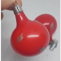 Ёлочная игрушка Алый Шарик, стекло. СССР