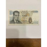 Бельгия 20 франков 1964 год.-1101