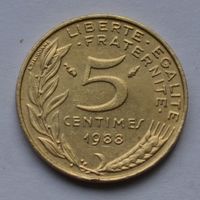 Франция, 5 сантимов 1988 г.