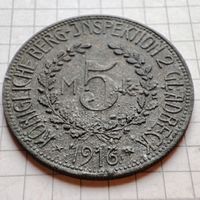 5 марок 1916г.монетовидный жетон военнопленных времён Первой мировой войны.