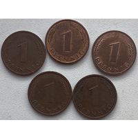 Германия 1 пфенниг 1991 г. J. Цена за 1 шт.