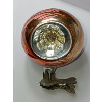 Наконечник на ёлку , винтаж , стекло , Шар на прищепке , СССР . С рубля.