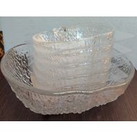 Набор винтажных розеток 6 штук и одно большое блюдо для фруктов . Размеры глубина 4 см ширина 13см 6 штук . глубина 7см ширина 24см 1 штука